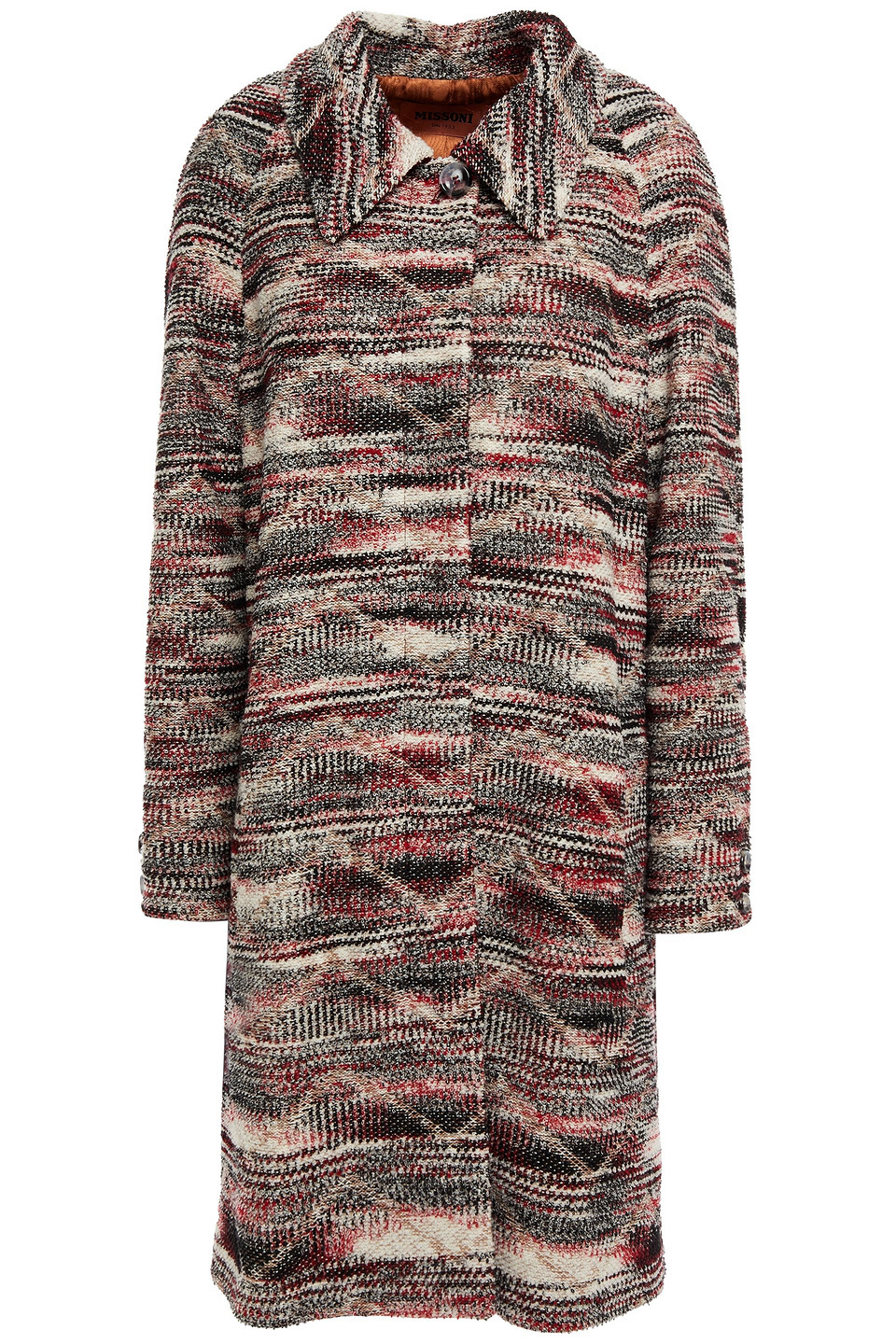 Missoni Woman Crochet-knit Wool Coat Red Size 40