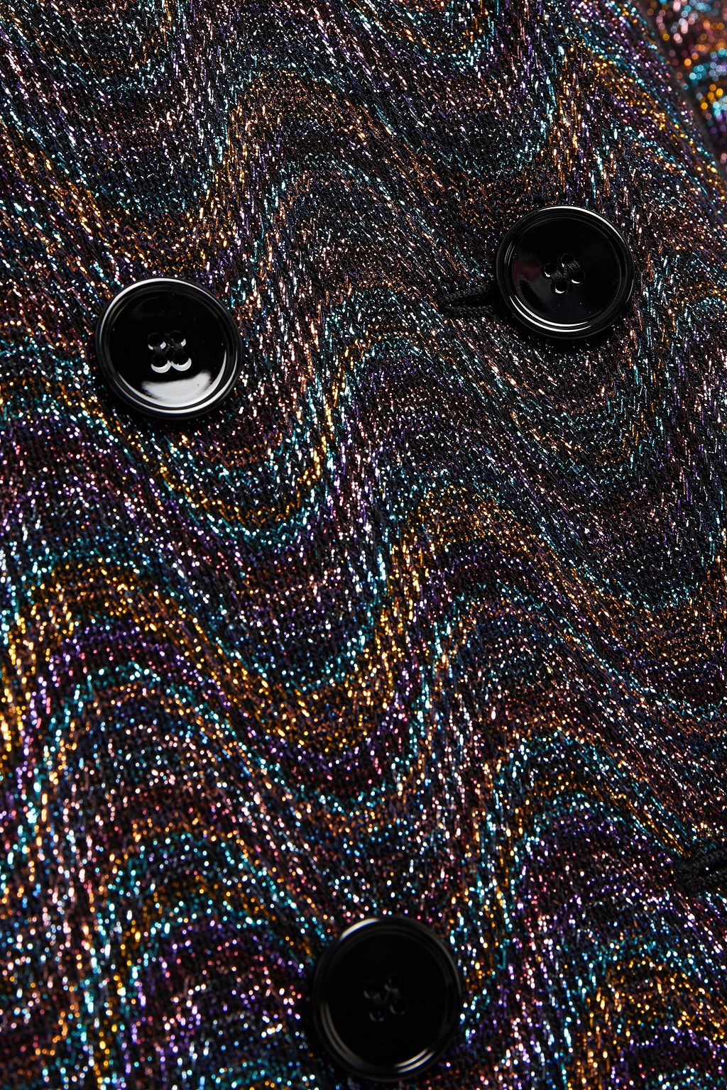 MISSONI Double-breasted metallic crochet-knit coat