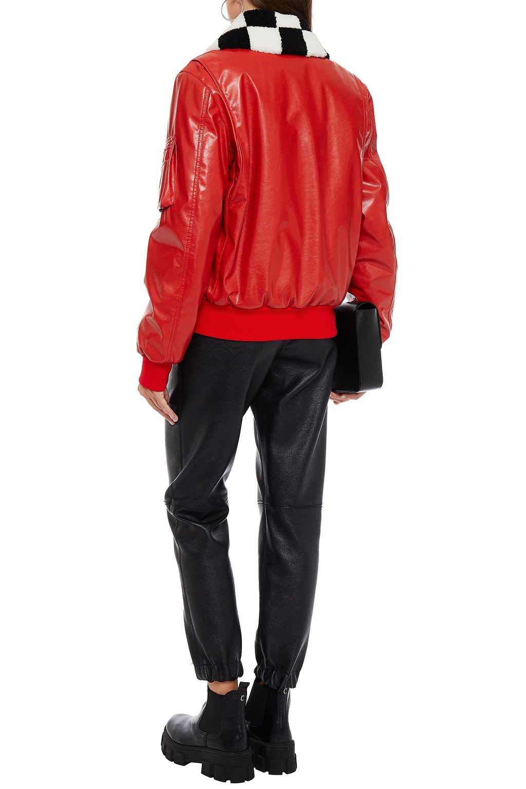 MSGM Faux leather bomber jacket