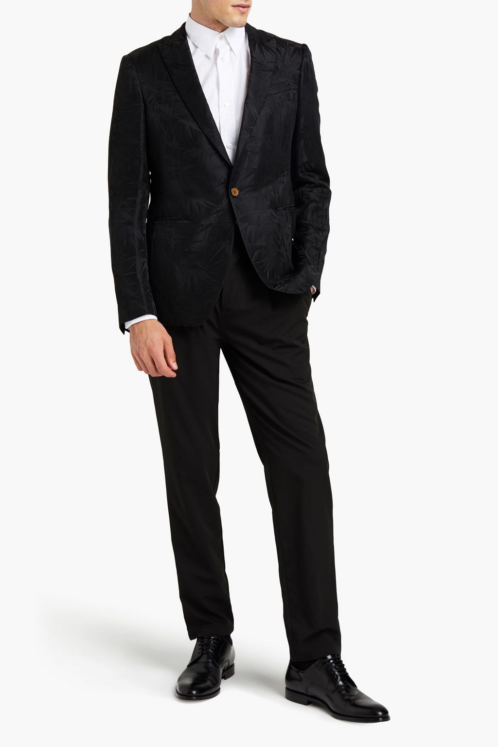 ETRO Blazer mit schmaler Passform aus glänzendem Jacquard aus einer Leinen-Seidenmischung