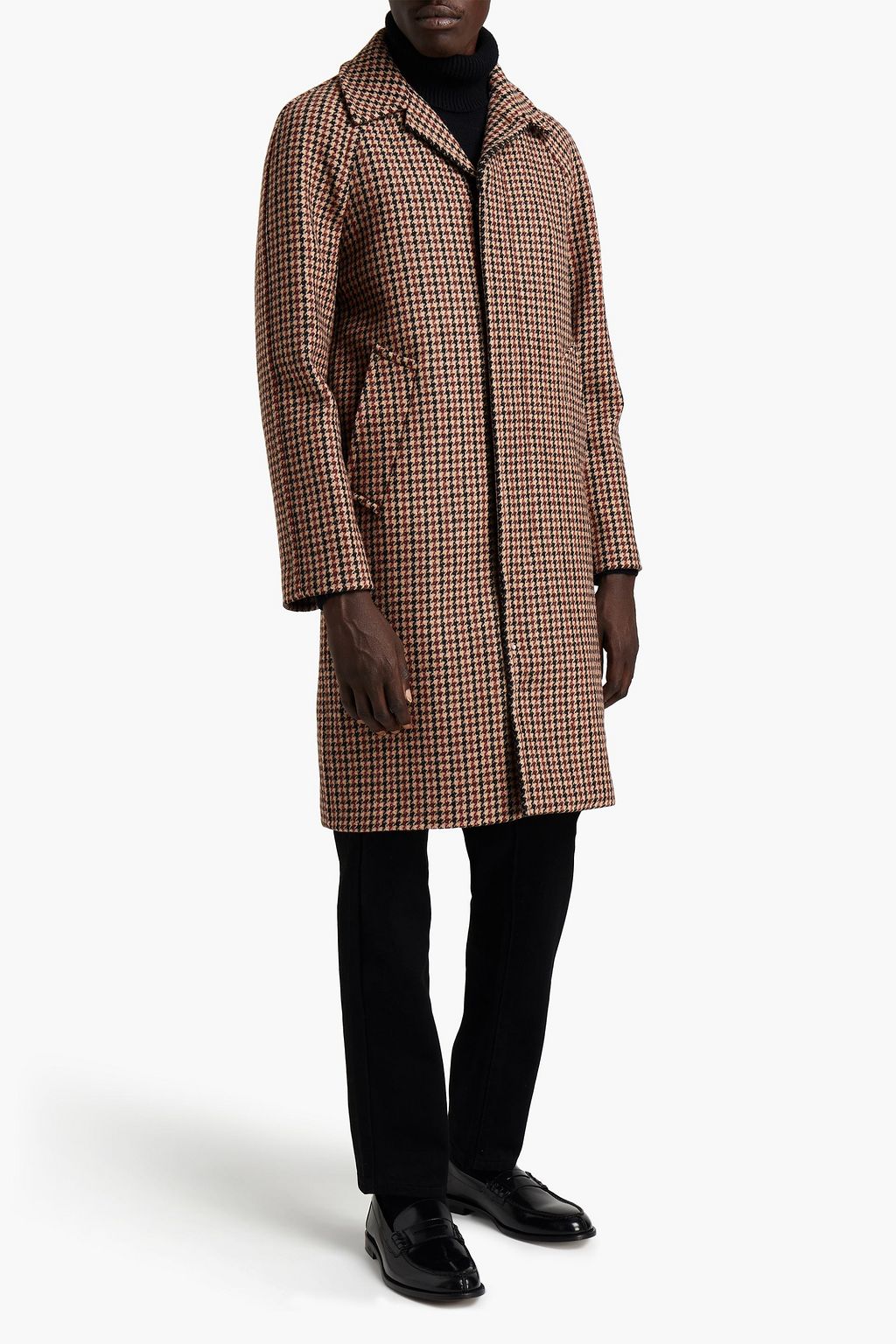 SANDRO Houndstooth wool coat