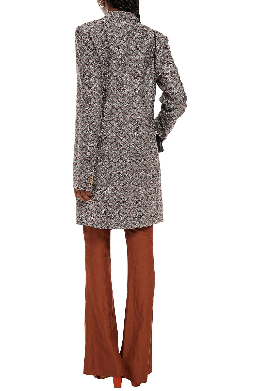 MISSONI Double-breasted metallic jacquard-knit blazer