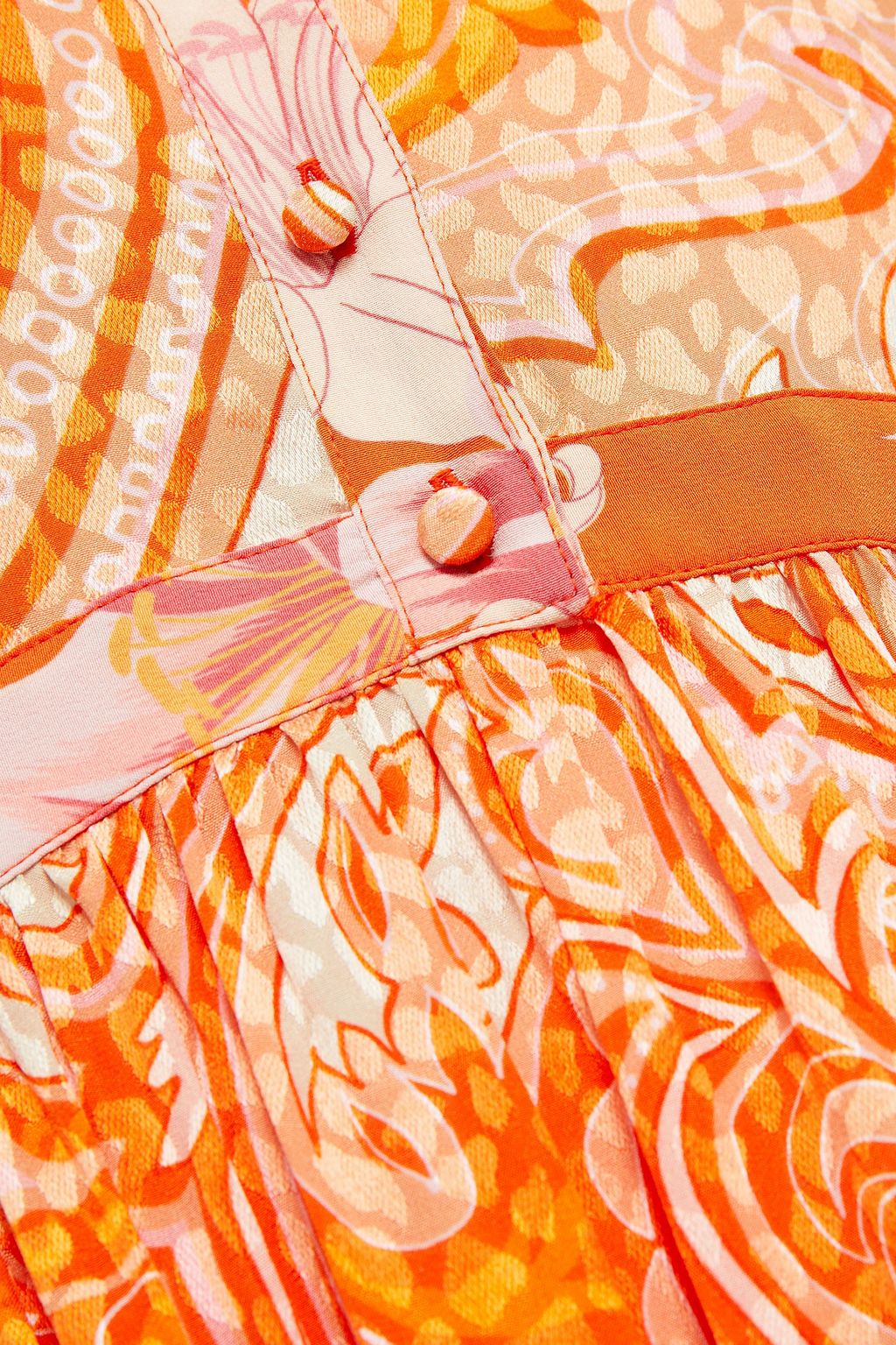 ETRO Gathered printed silk-jacquard maxi dress