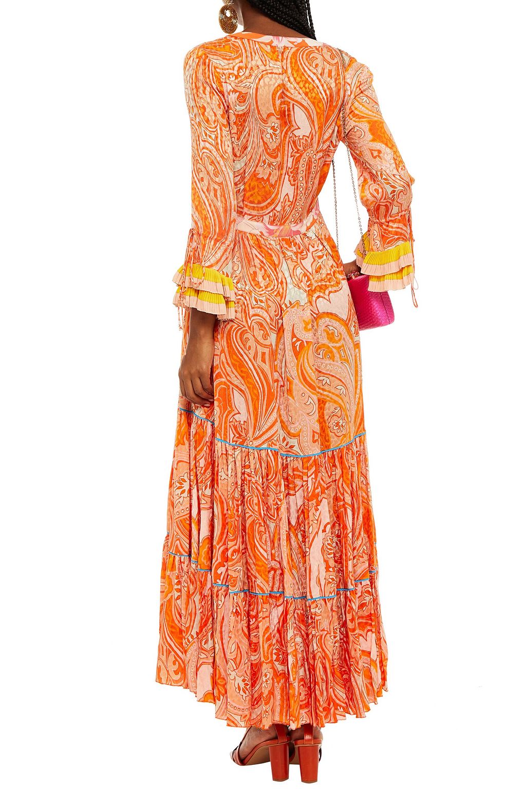 ETRO Gathered printed silk-jacquard maxi dress