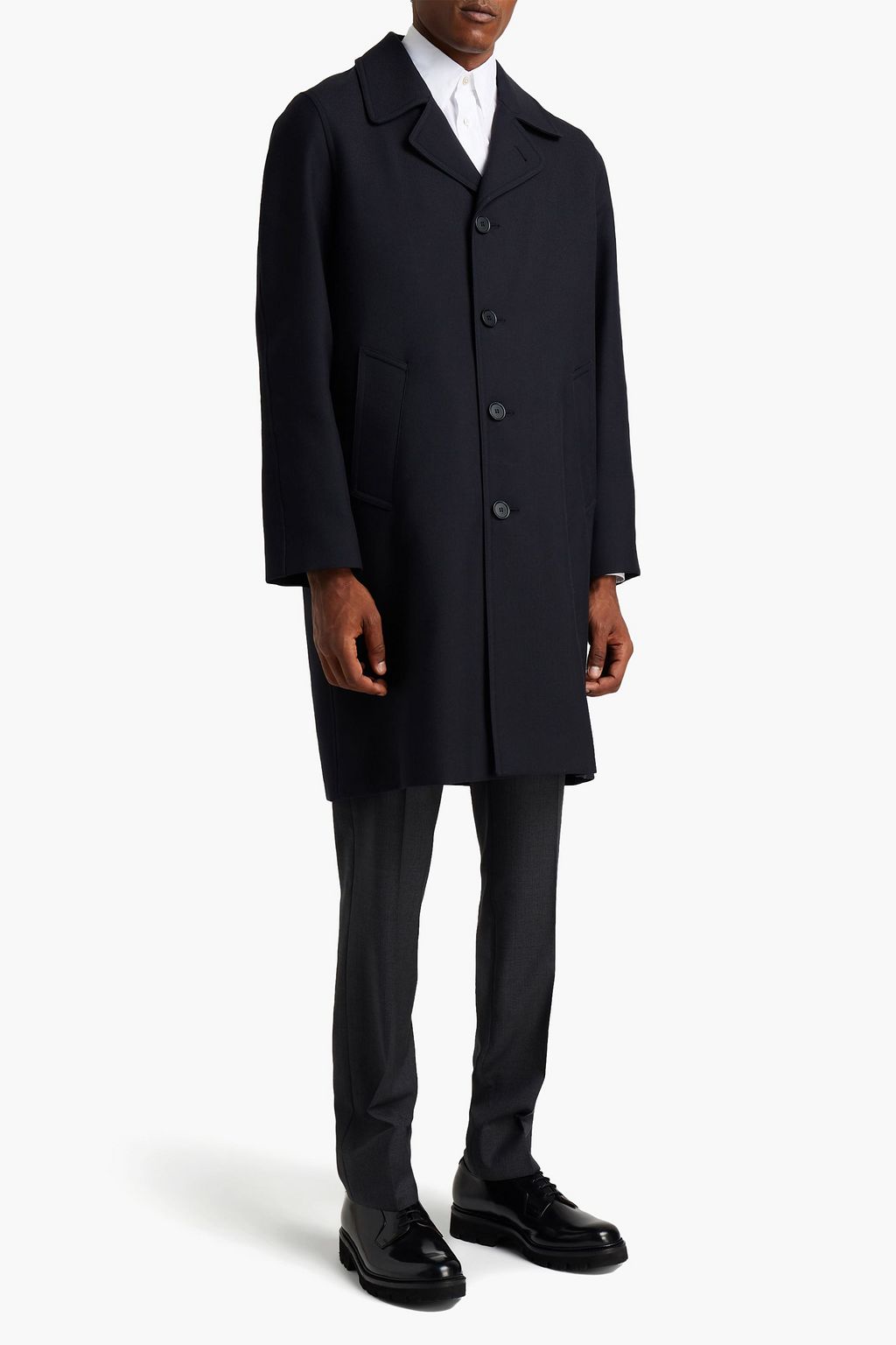 SANDRO Wool-blend twill coat