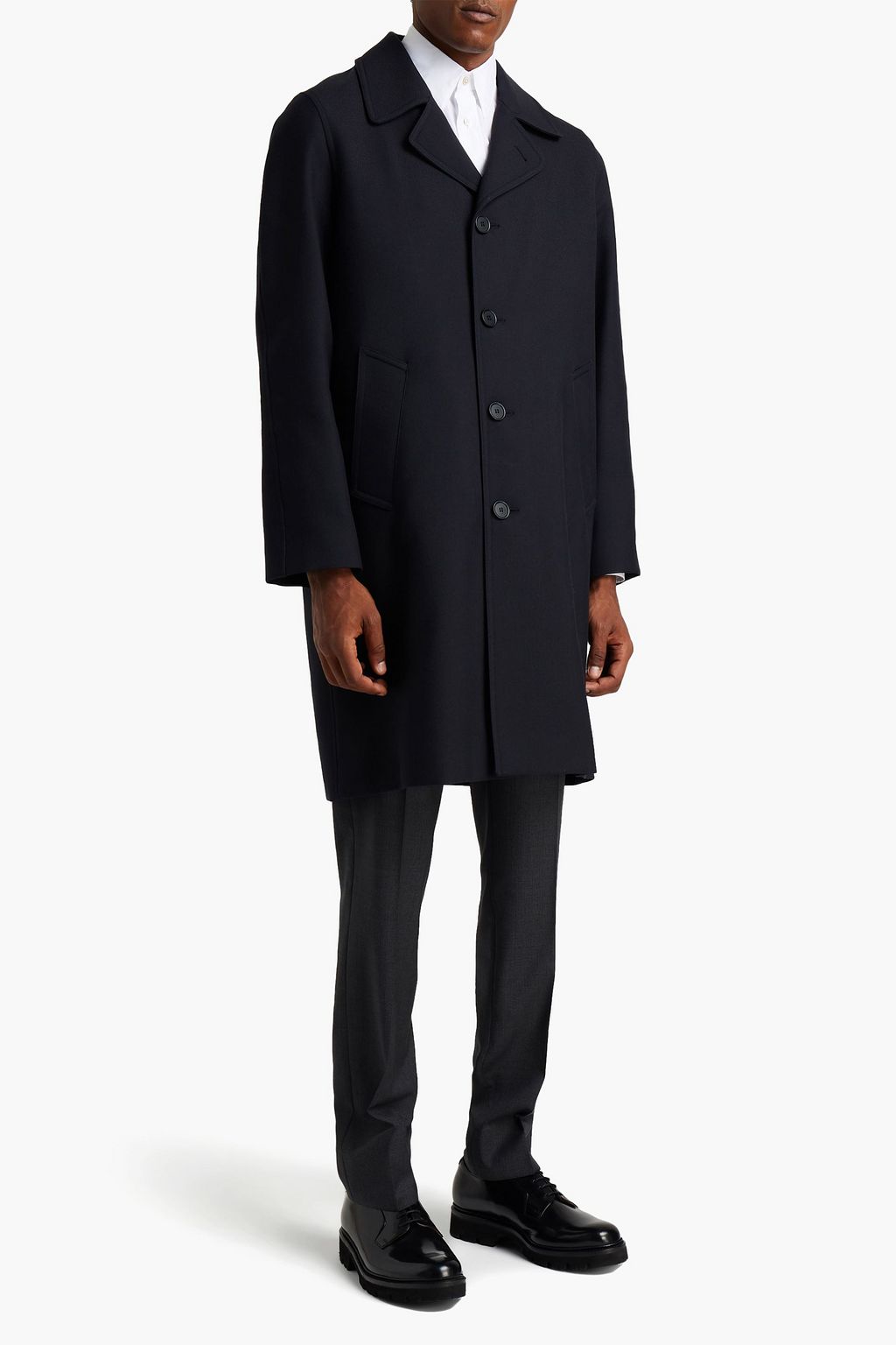 SANDRO Wool-blend twill coat | THE OUTNET