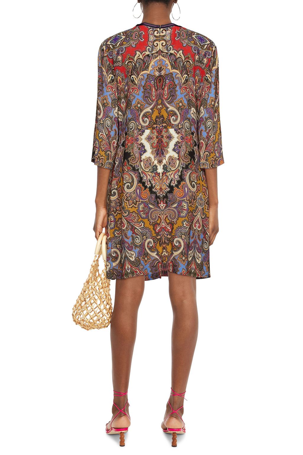 ETRO Shirred printed crepe dress