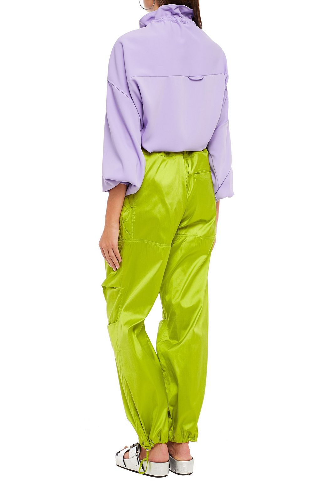 MARQUES' ALMEIDA Neon silk-shantung tapered pants