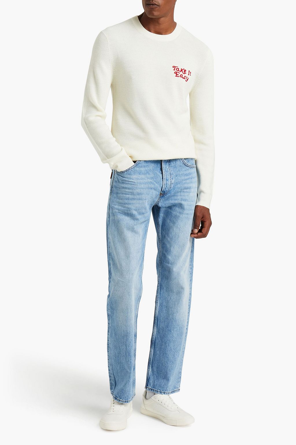 SANDRO Whiskered denim jeans
