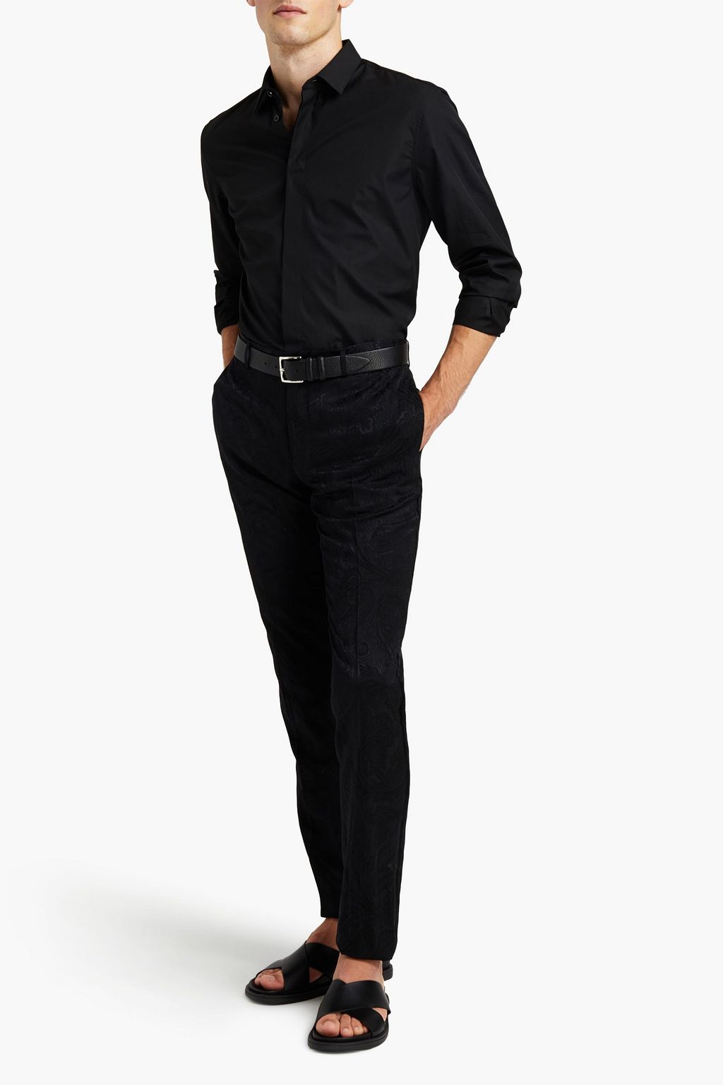 ETRO Hose mit schmalem Bein aus Jacquard aus einer Woll-Seidenmischung