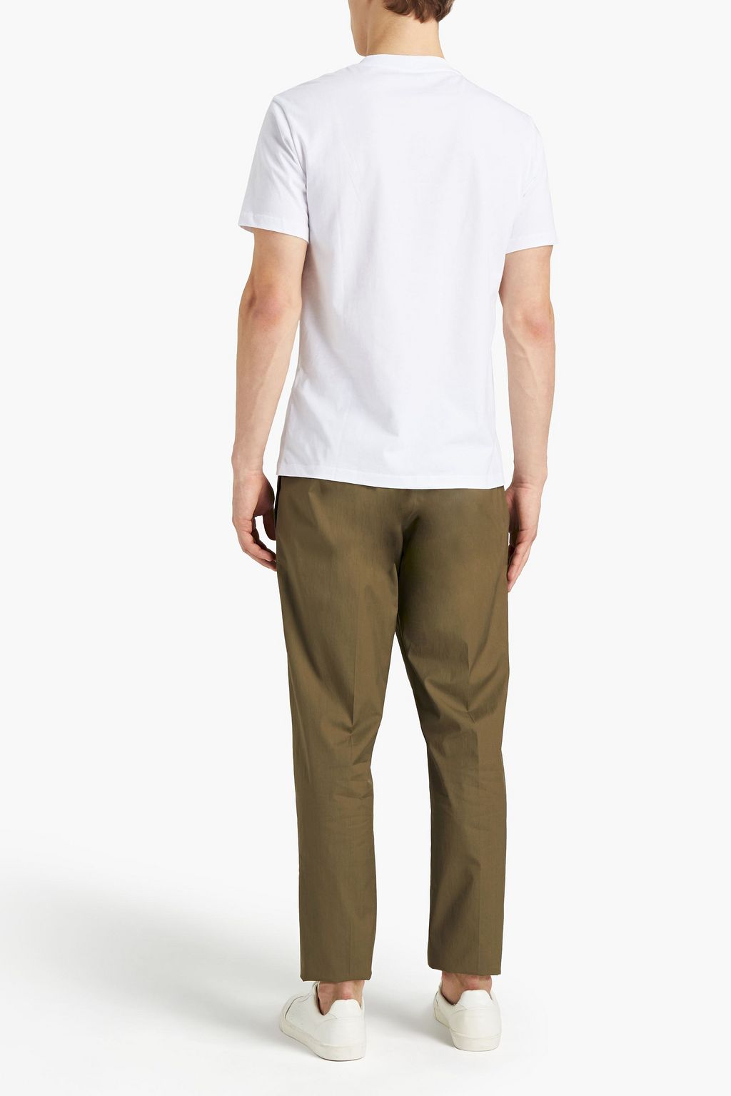 SANDRO Embroidered cotton-jersey T-shirt