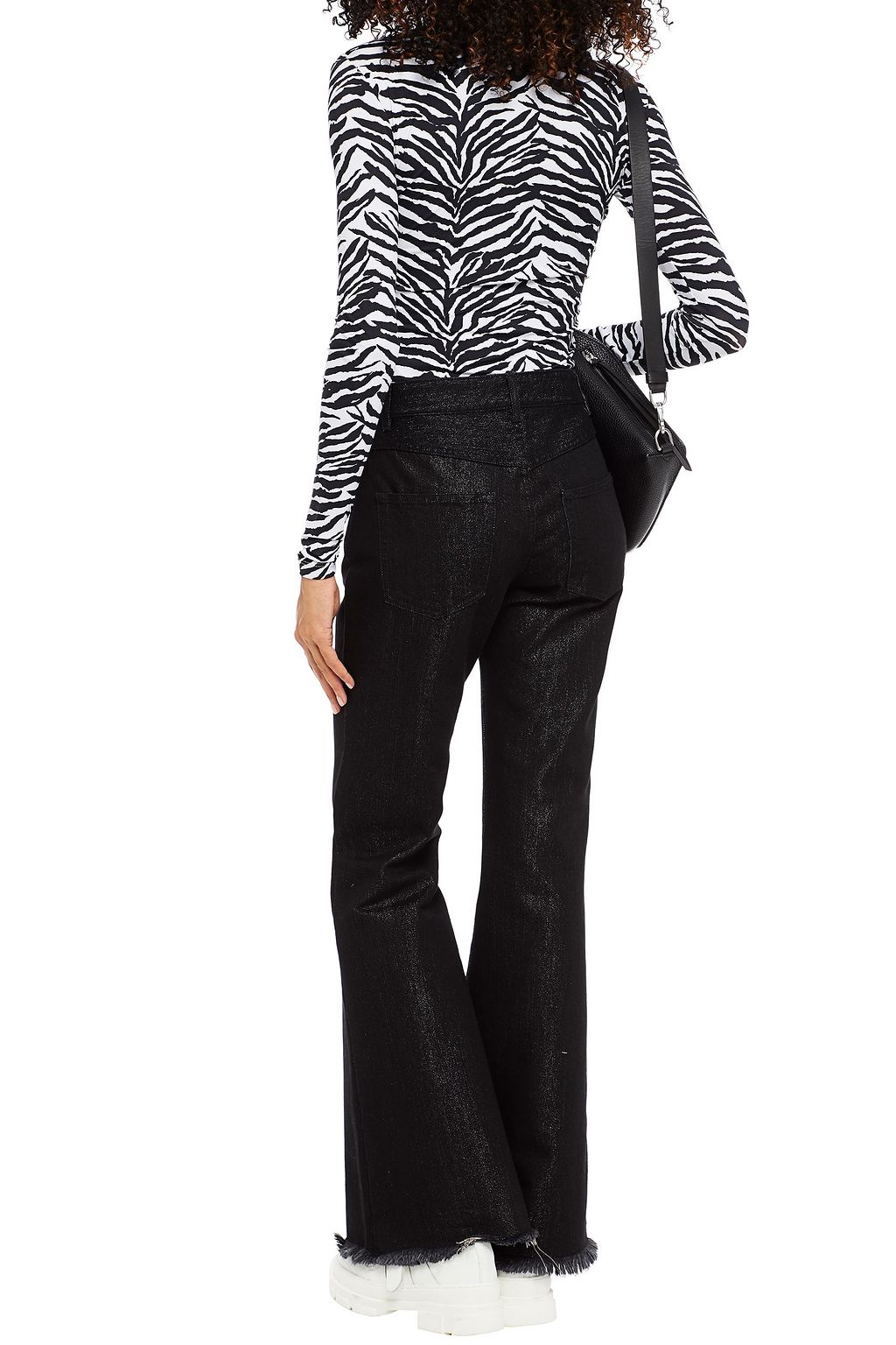 MARQUES' ALMEIDA Metallic high-rise flared jeans