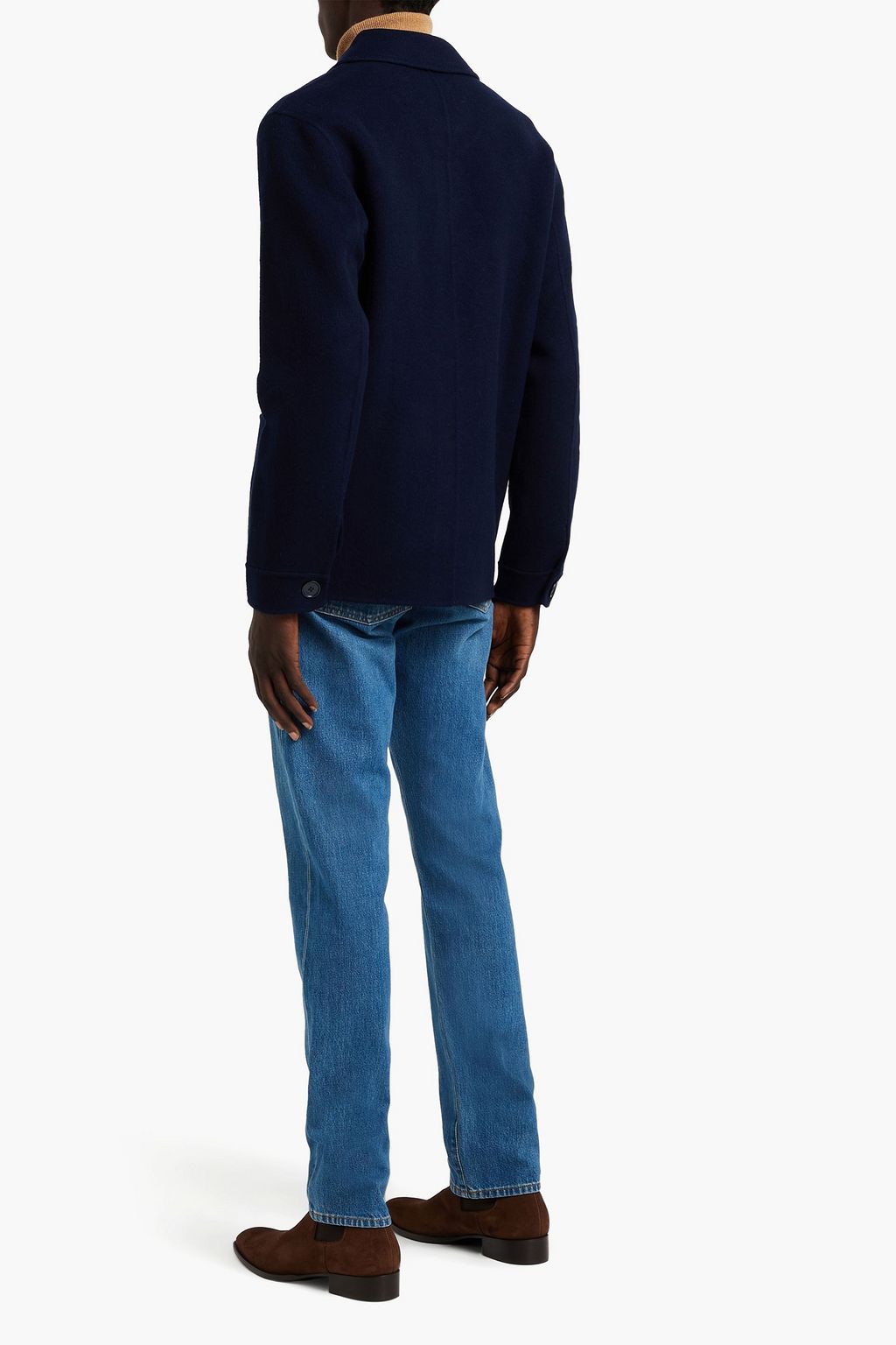 SANDRO Wool and cotton-blend felt coat
