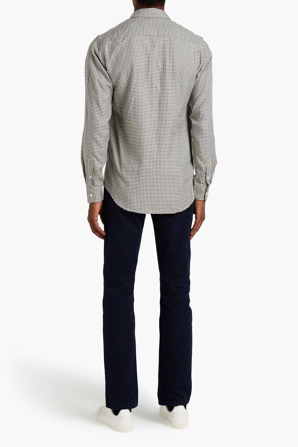 SANDRO Slim-fit checked twill shirt