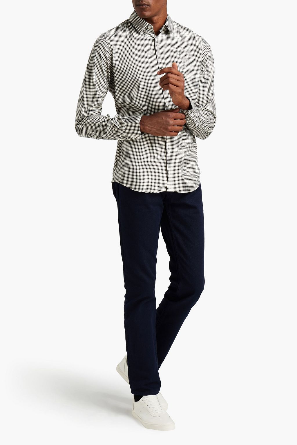 SANDRO Slim-fit checked twill shirt