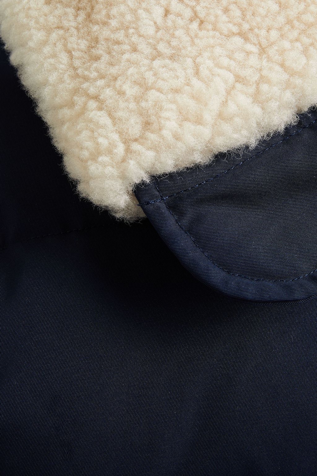 SANDRO Shearling-trimmed quilted twill jacket