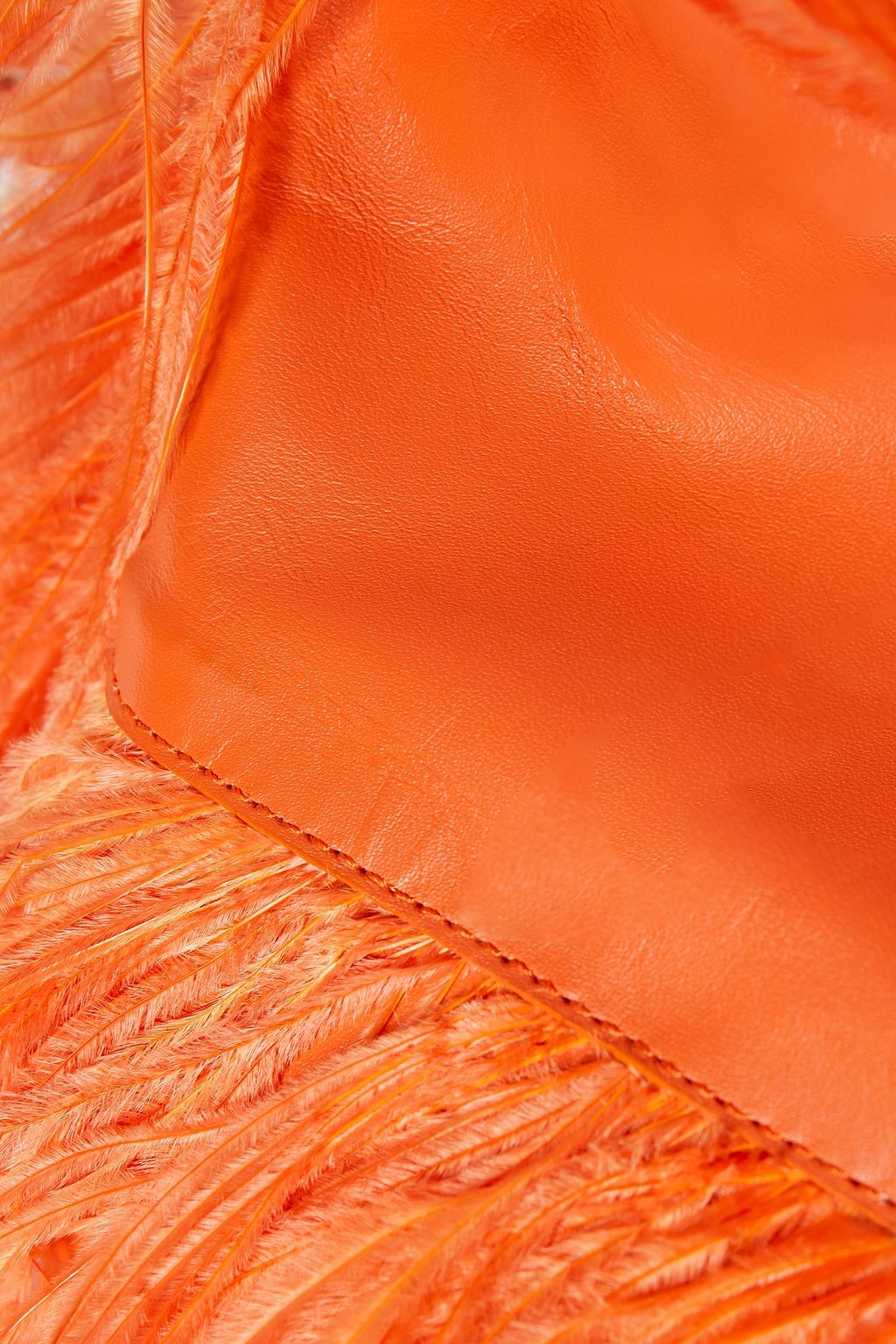 MARQUES' ALMEIDA Ostrich feather-trimmed leather shoulder bag