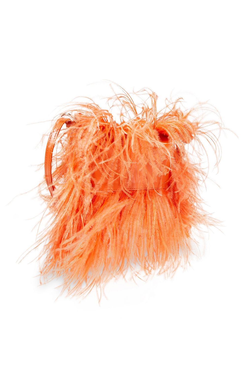 MARQUES' ALMEIDA Ostrich feather-trimmed leather shoulder bag