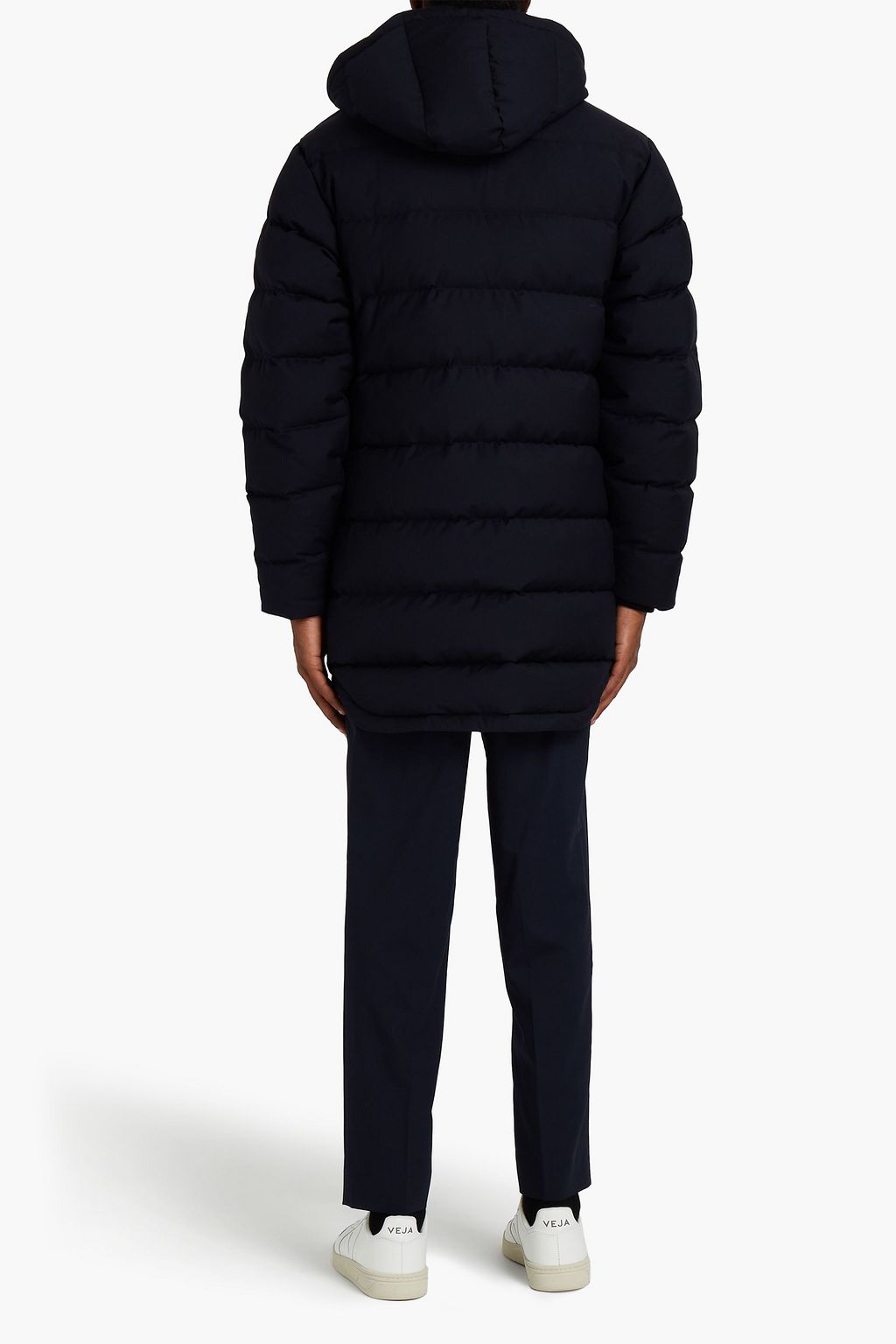 SANDRO Quilted twill hooded coat