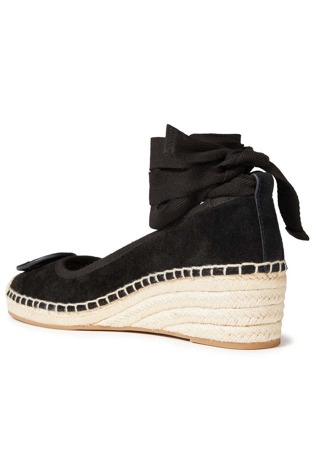 TORY BURCH Minnie lace-up suede wedge espadrilles