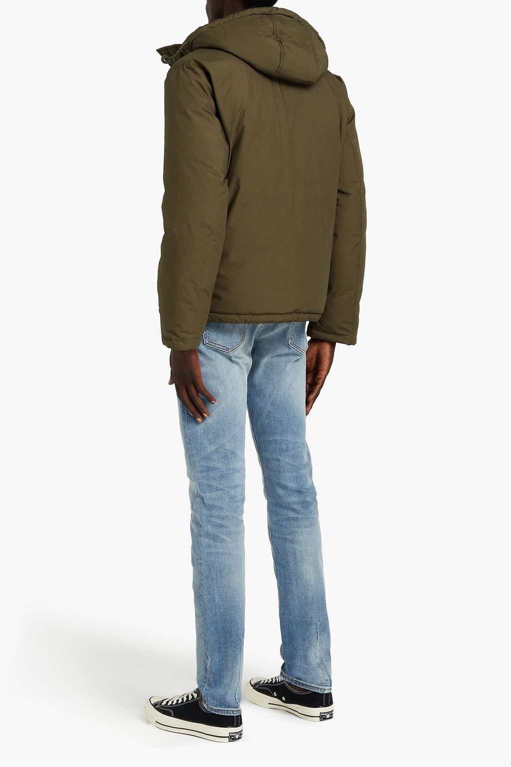 SANDRO Cotton hooded down parka