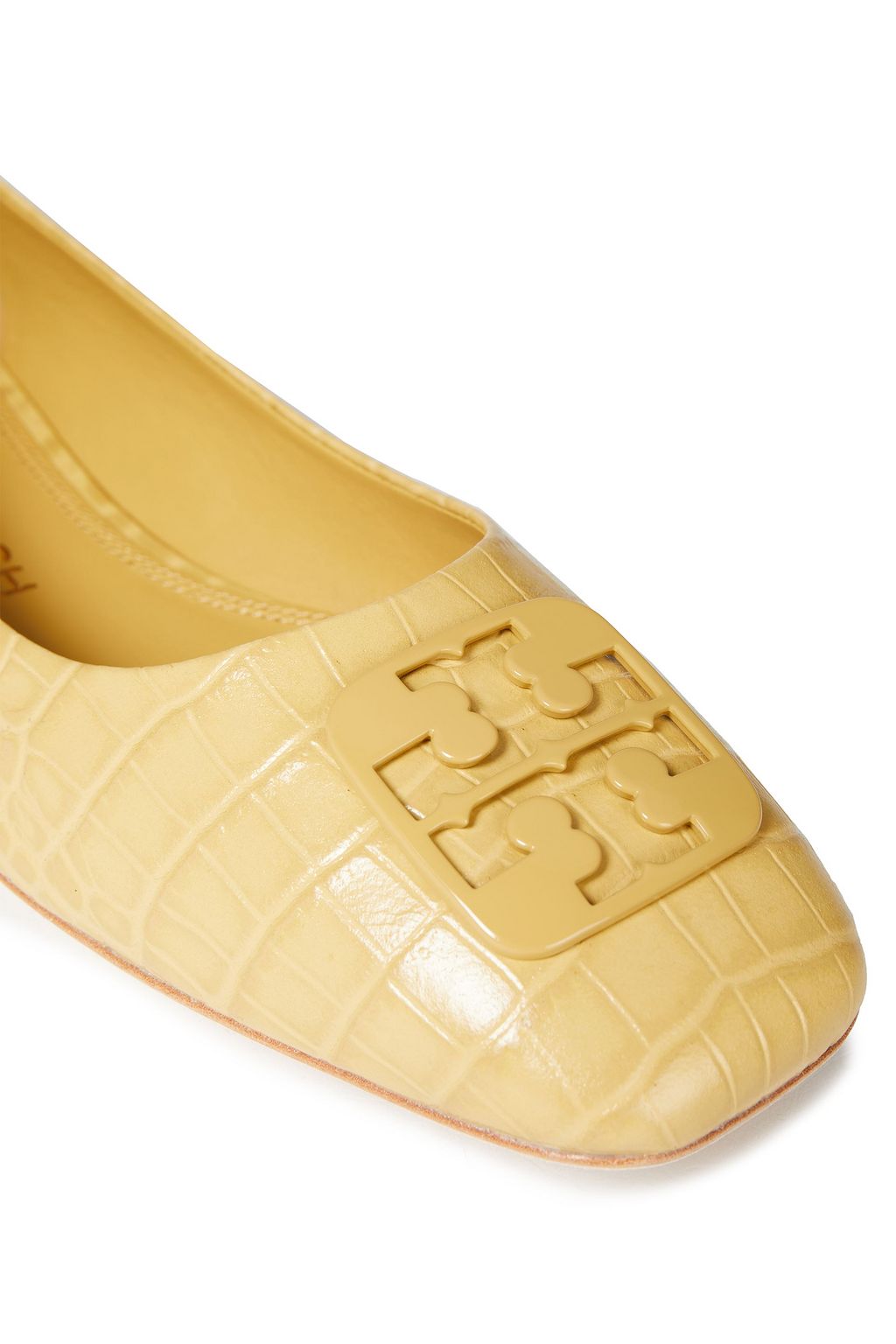 TORY BURCH Georgia croc-effect leather ballet flats