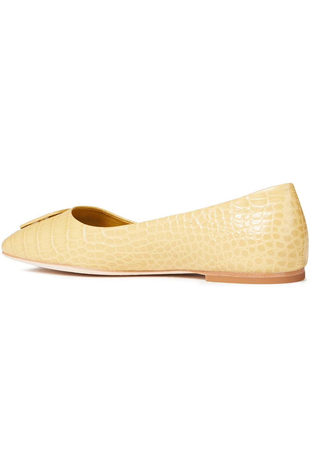 TORY BURCH Georgia croc-effect leather ballet flats