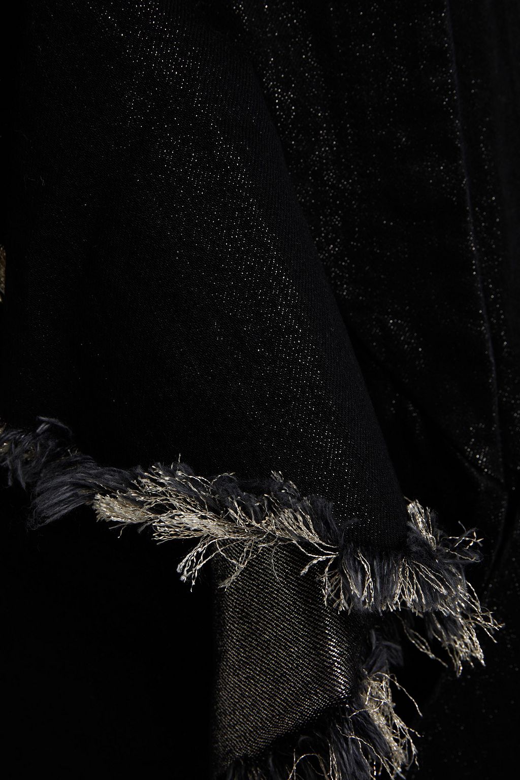 MARQUES' ALMEIDA Ruffled metallic denim coat