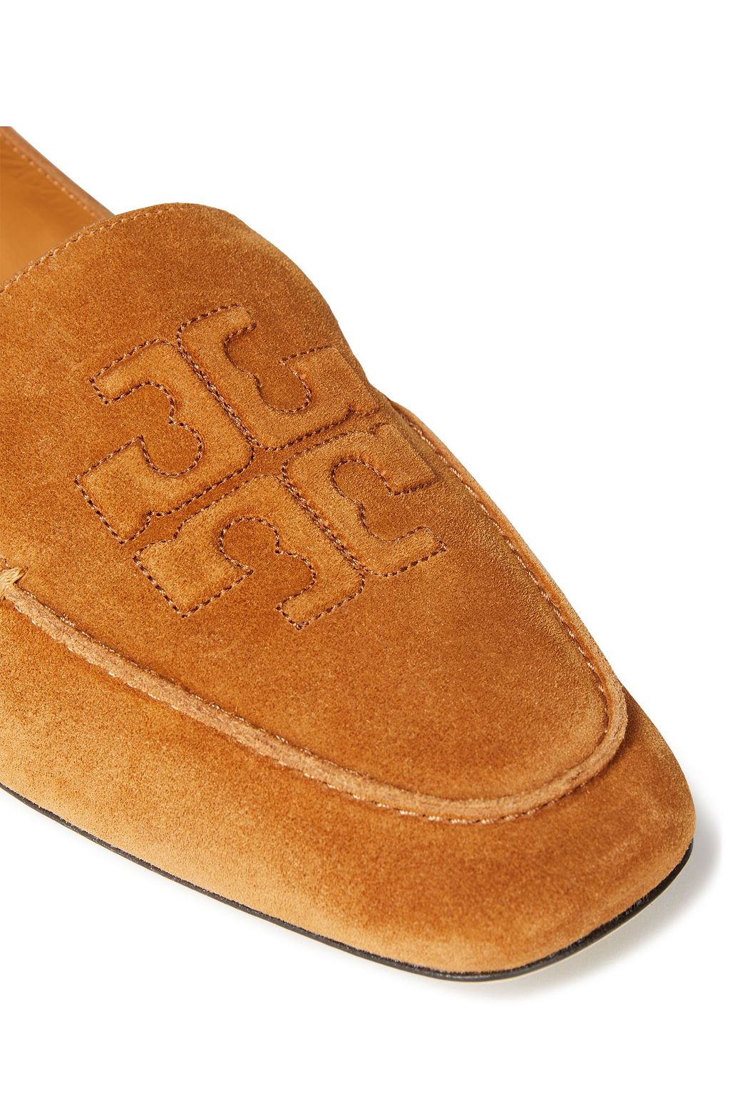 Camel Ruby embossed suede loafers 