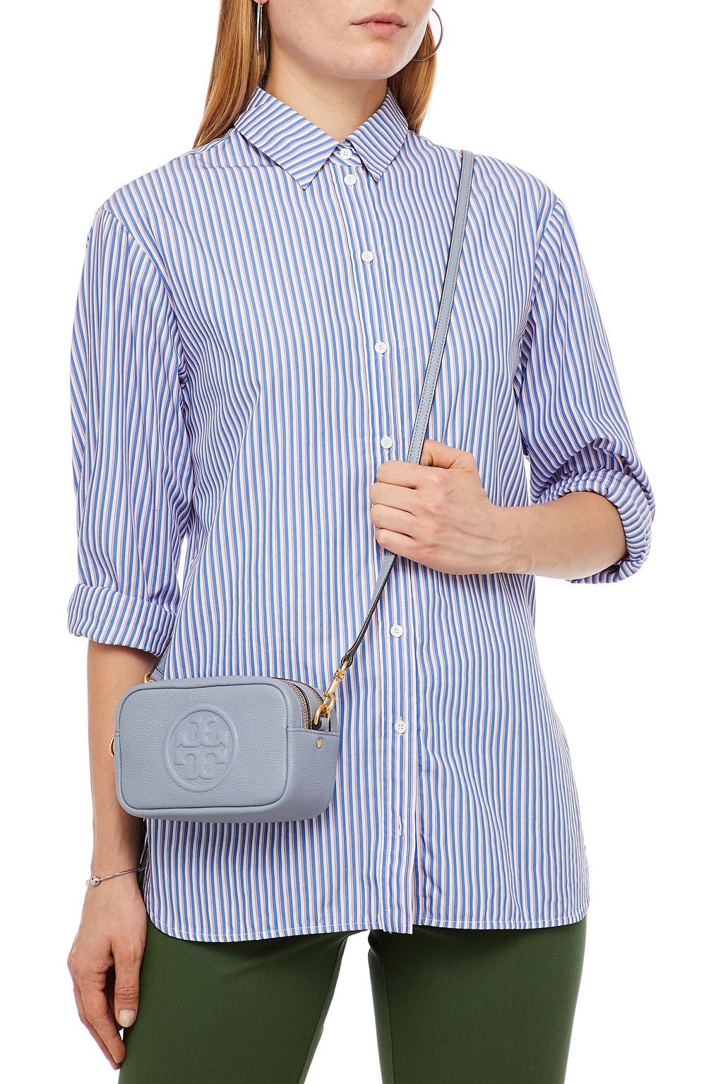 TORY BURCH Perry Bombe mini embossed leather shoulder bag