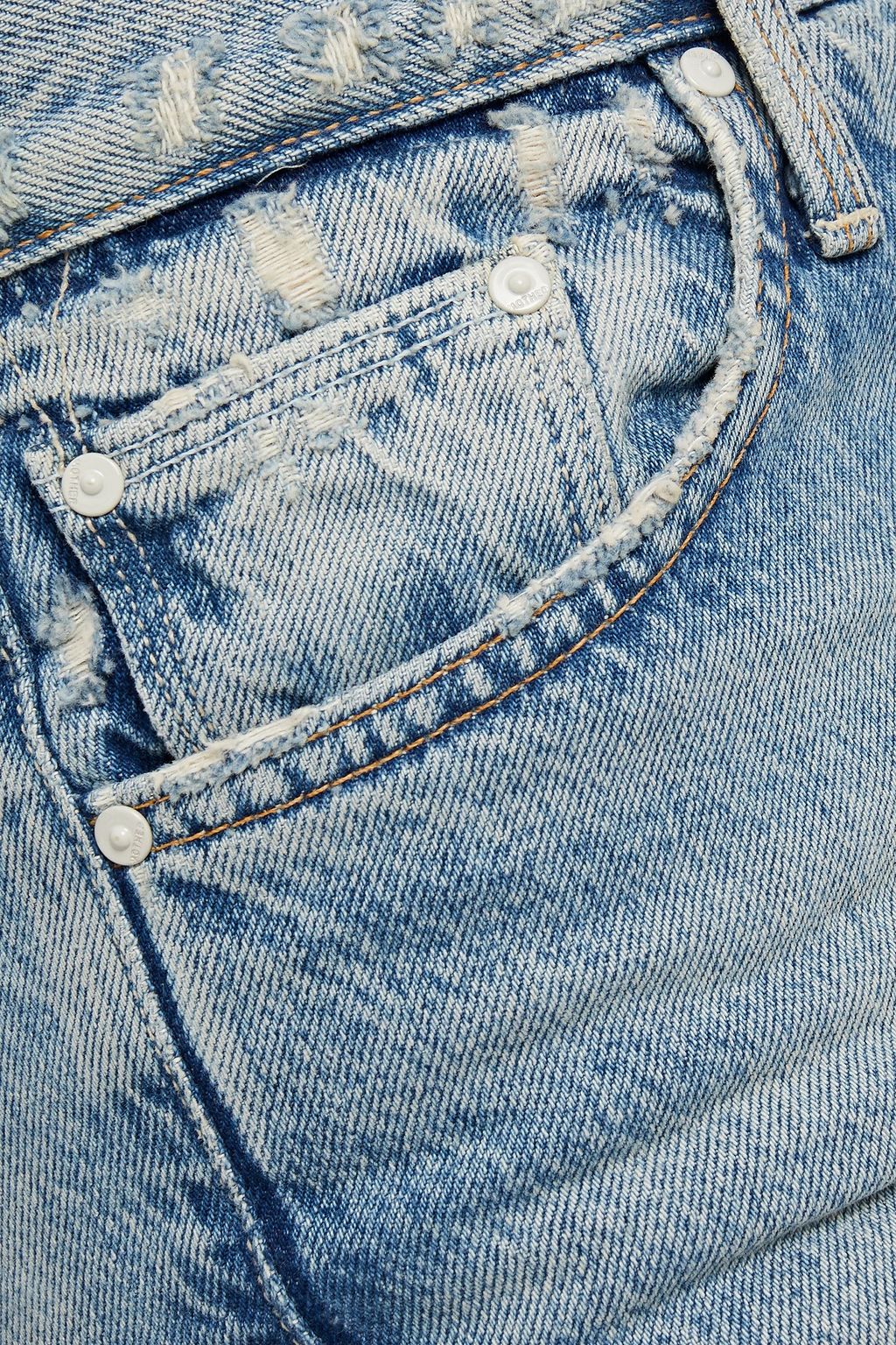 MOTHER Distressed high-rise wide-leg jeans