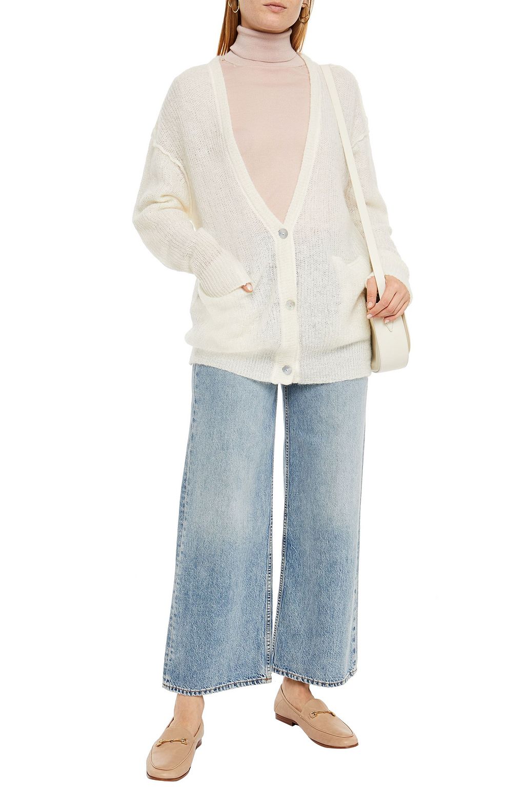 AMERICAN VINTAGE Oversized brushed open-knit cardigan