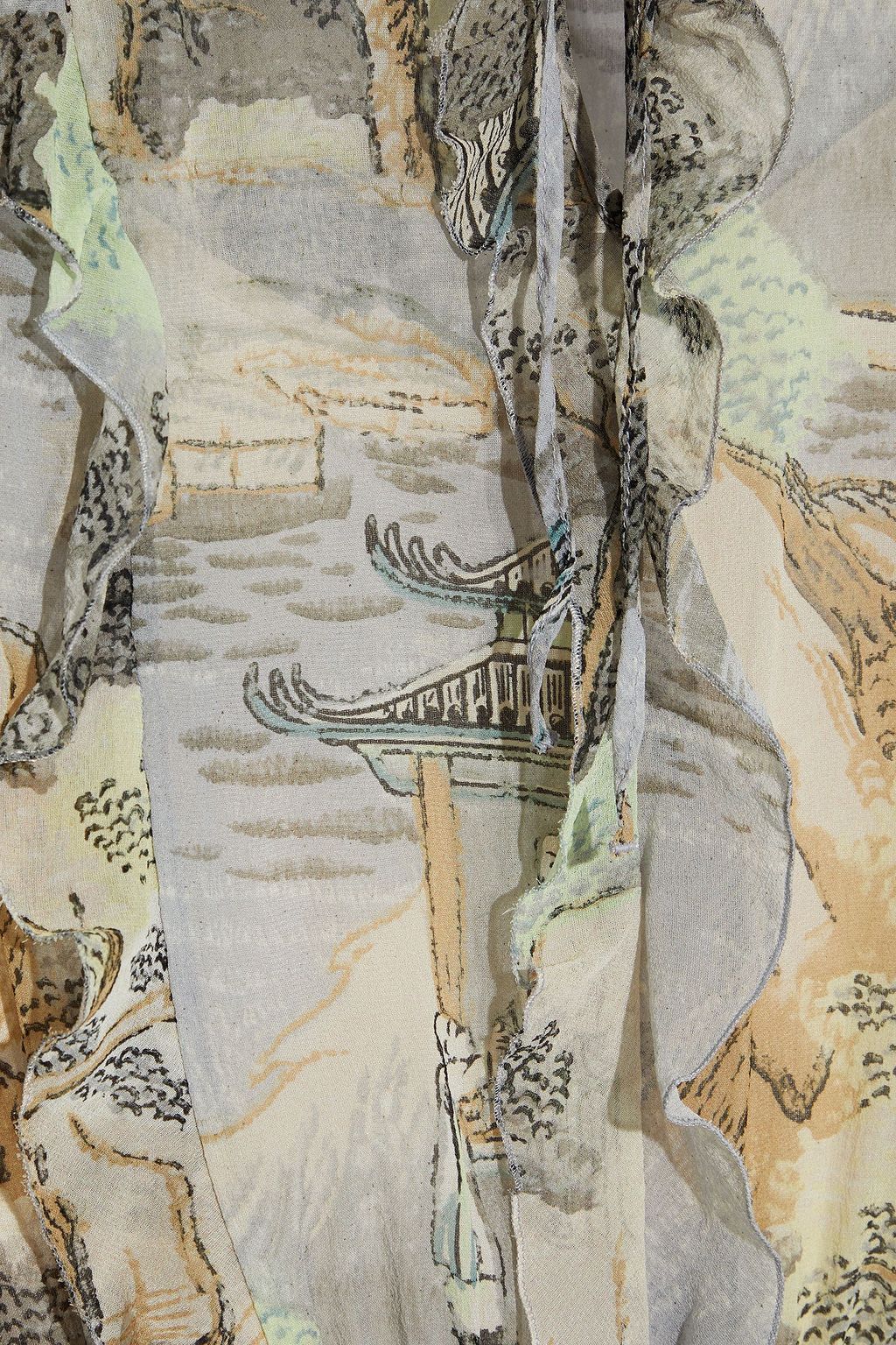 REDVALENTINO Ruffled printed chiffon maxi dress