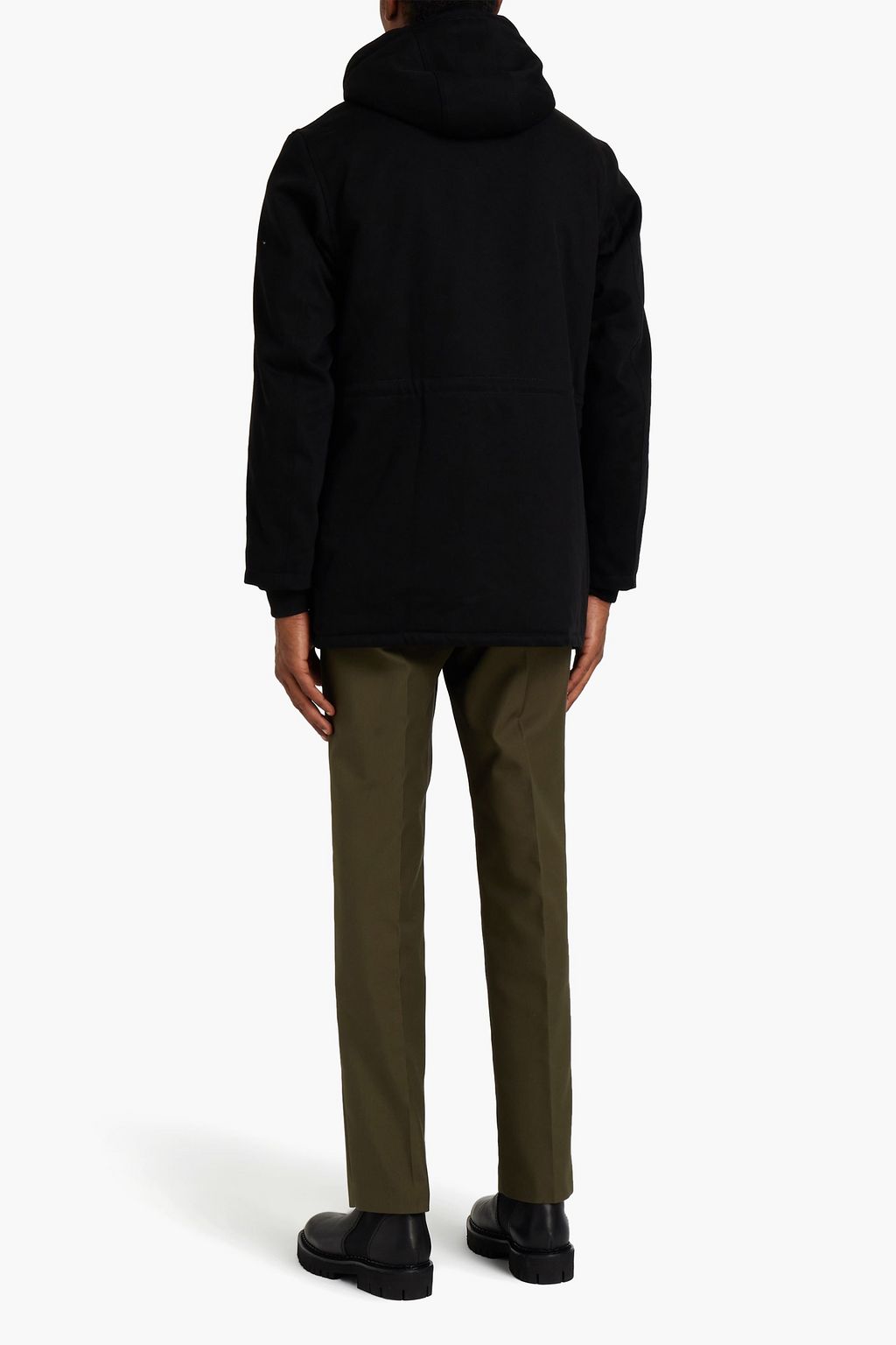 SANDRO Faux shearling-lined cotton-twill hooded parka