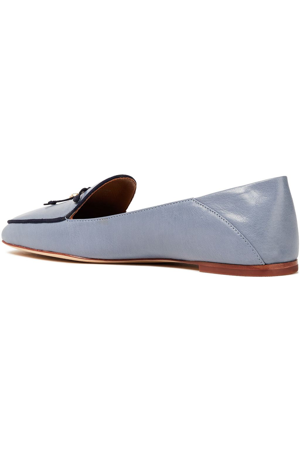 TORY BURCH Embellished leather collapsible-heel loafers