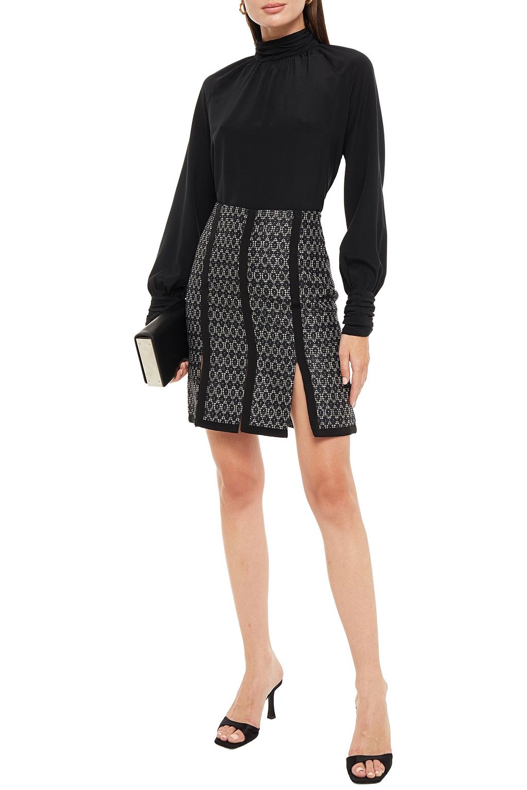 ETRO Metallic tweed mini skirt