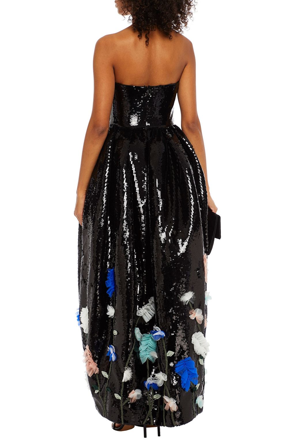 HUISHAN ZHANG Embellished strapless sequined tulle gown