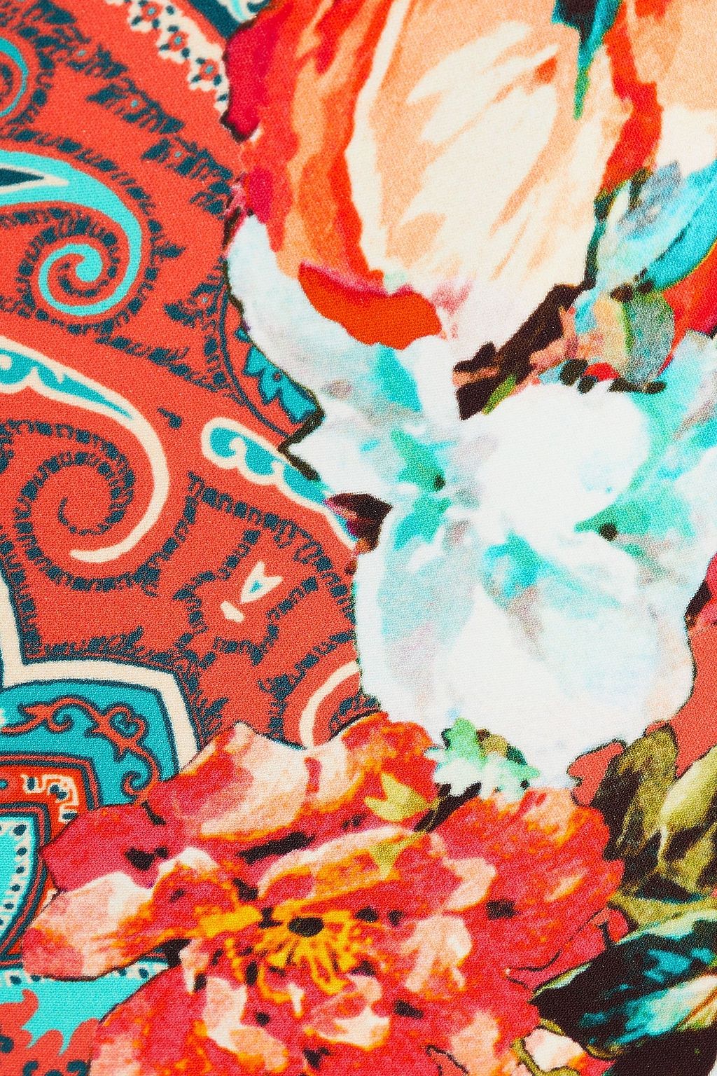 ETRO Wrap-effect printed crepe skirt