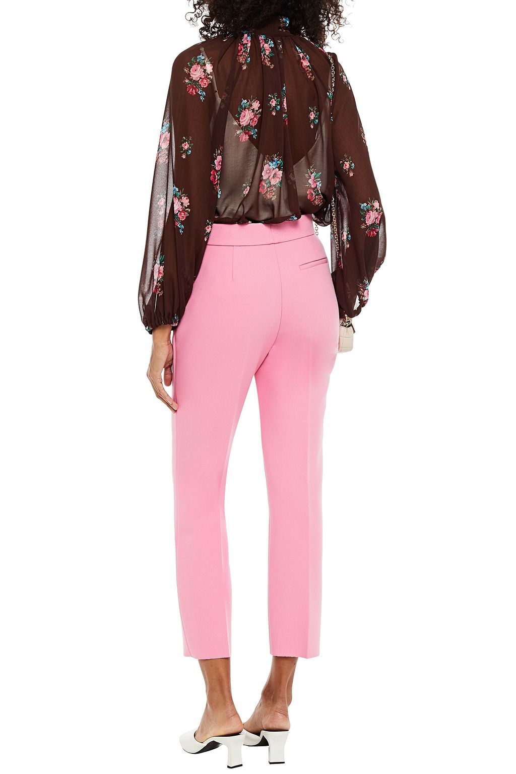MSGM Pussy-bow floral-print chiffon blouse