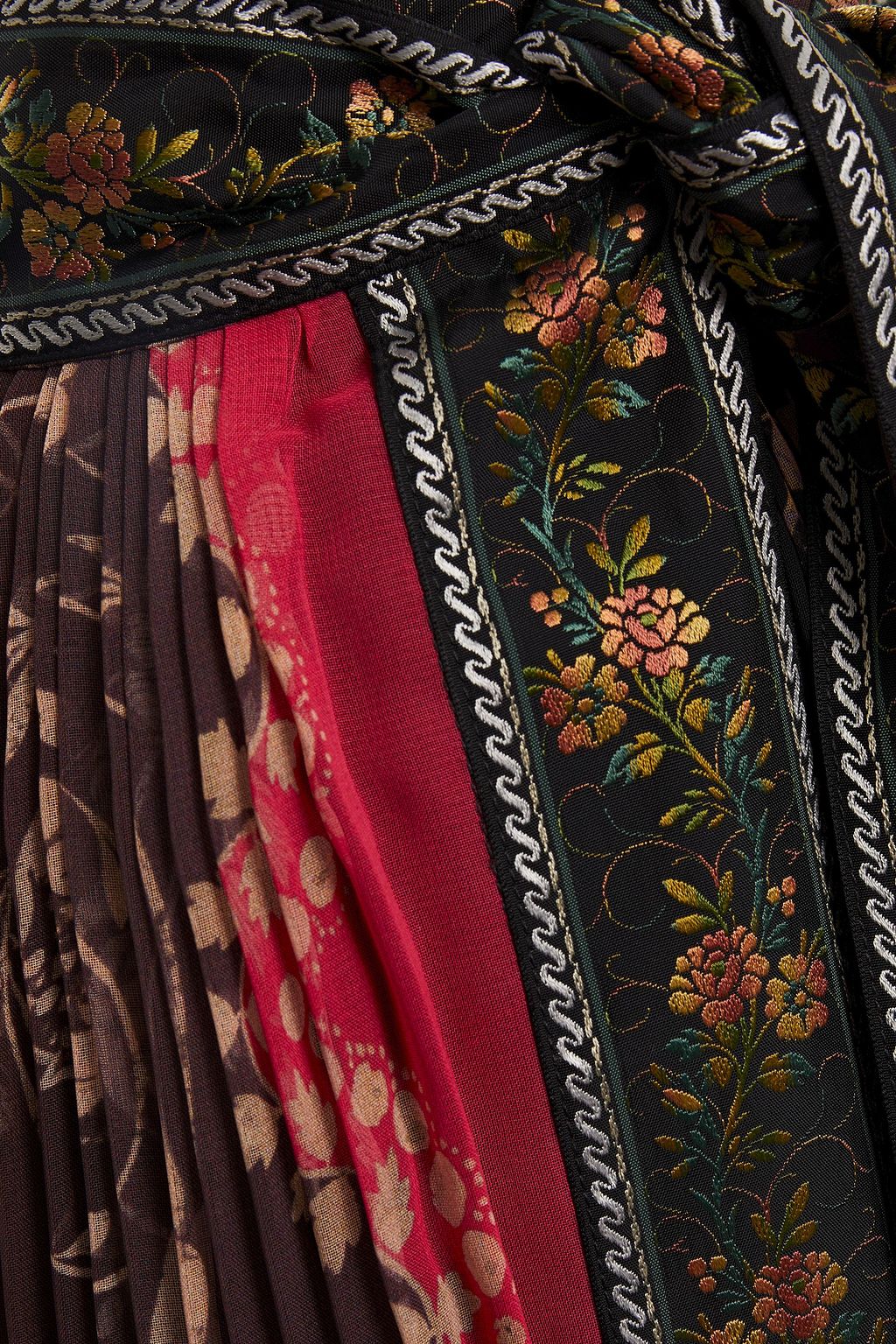 ETRO Pleated printed georgette maxi wrap skirt