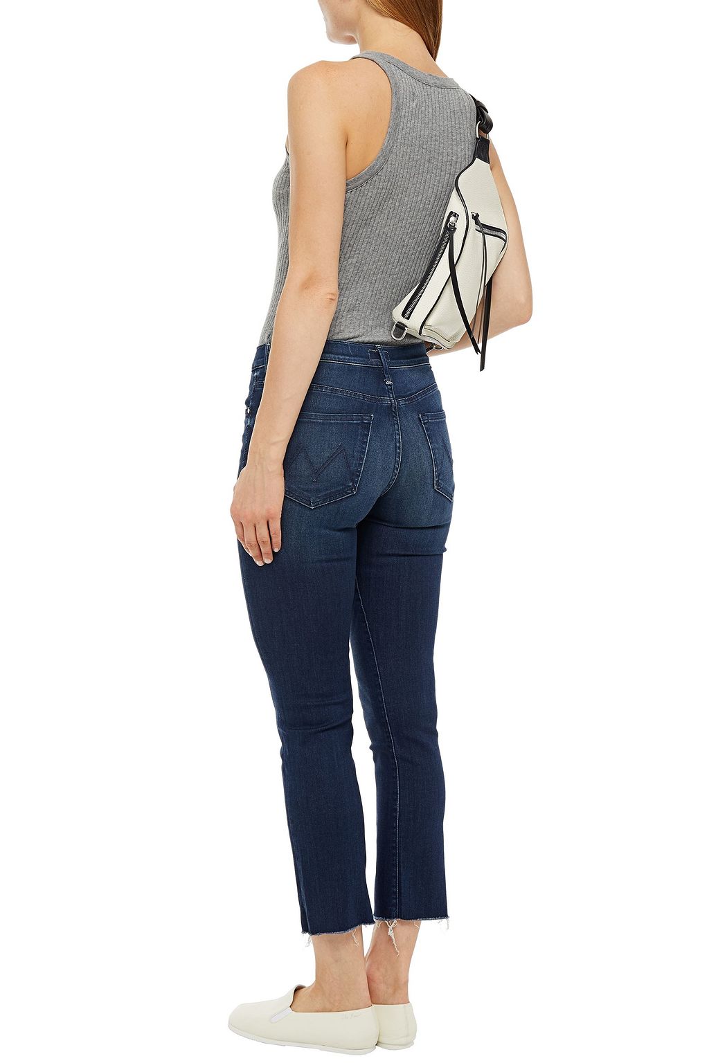 MOTHER The Rascal cropped high-rise straight-leg jeans