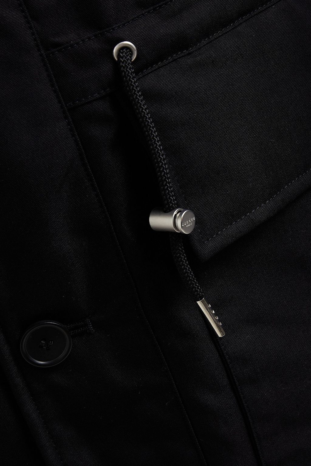 SANDRO Shearling-trimmed cotton-blend hooded parka