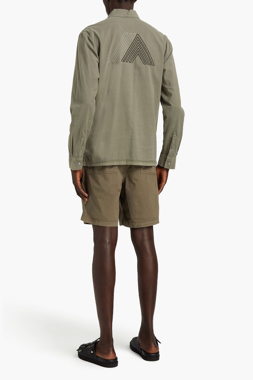 JAMES PERSE Embroidered cotton-poplin shirt