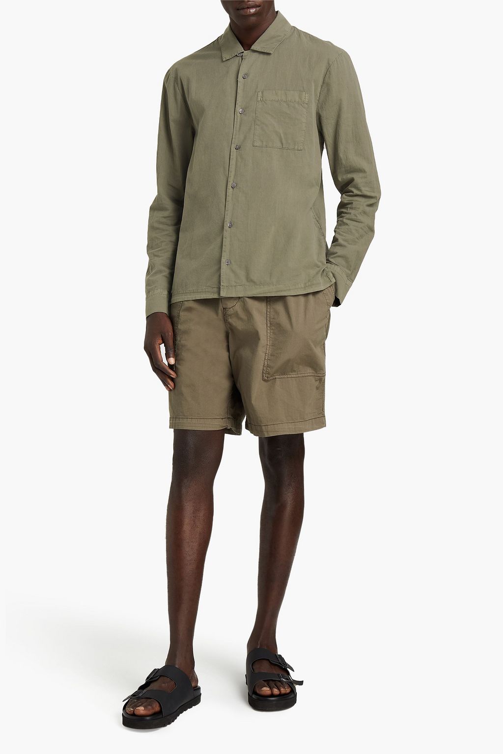 JAMES PERSE Embroidered cotton-poplin shirt