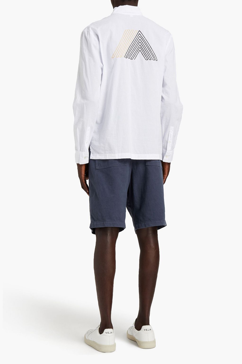 JAMES PERSE Embroidered cotton-poplin shirt