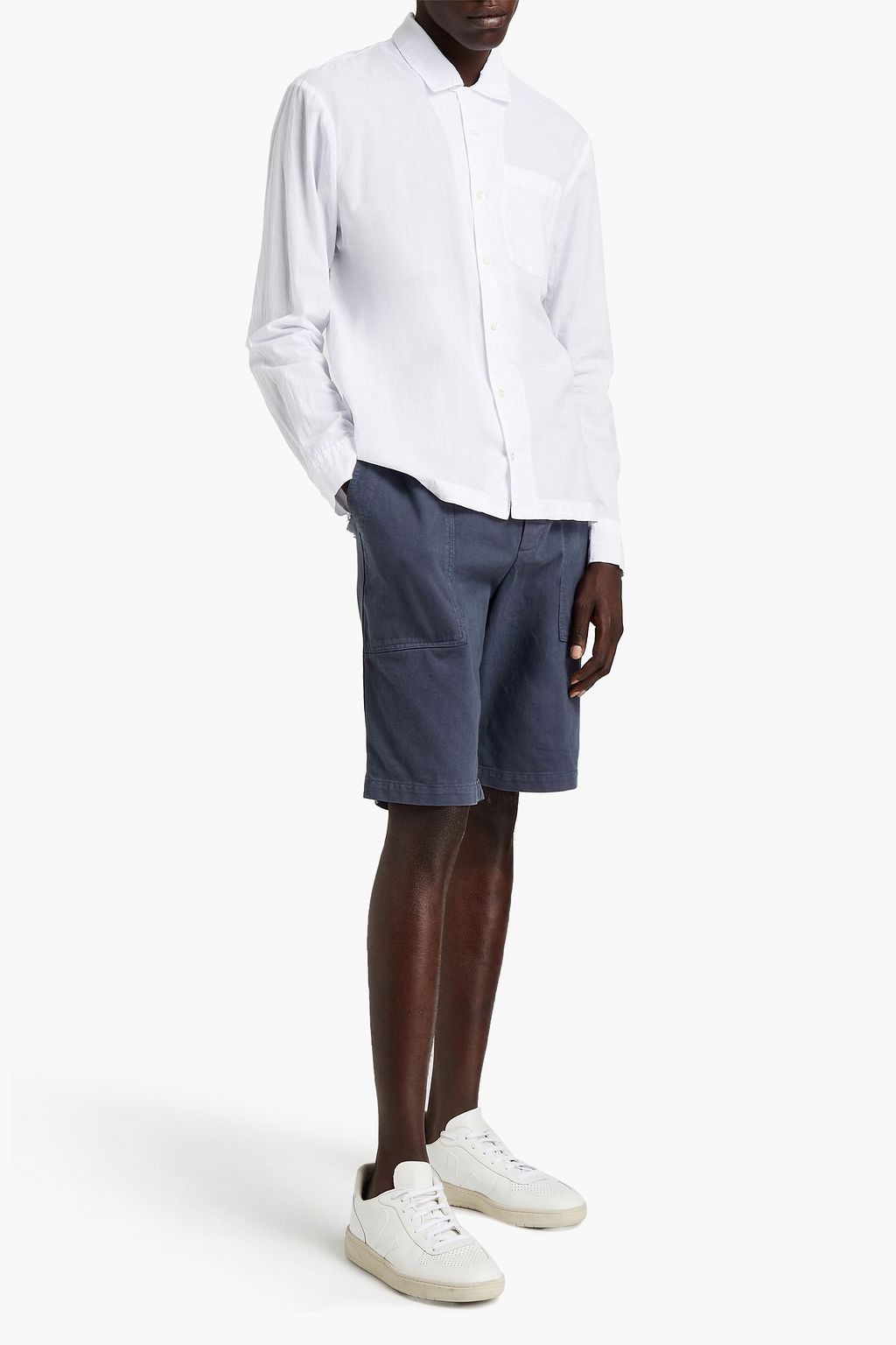 JAMES PERSE Embroidered cotton-poplin shirt