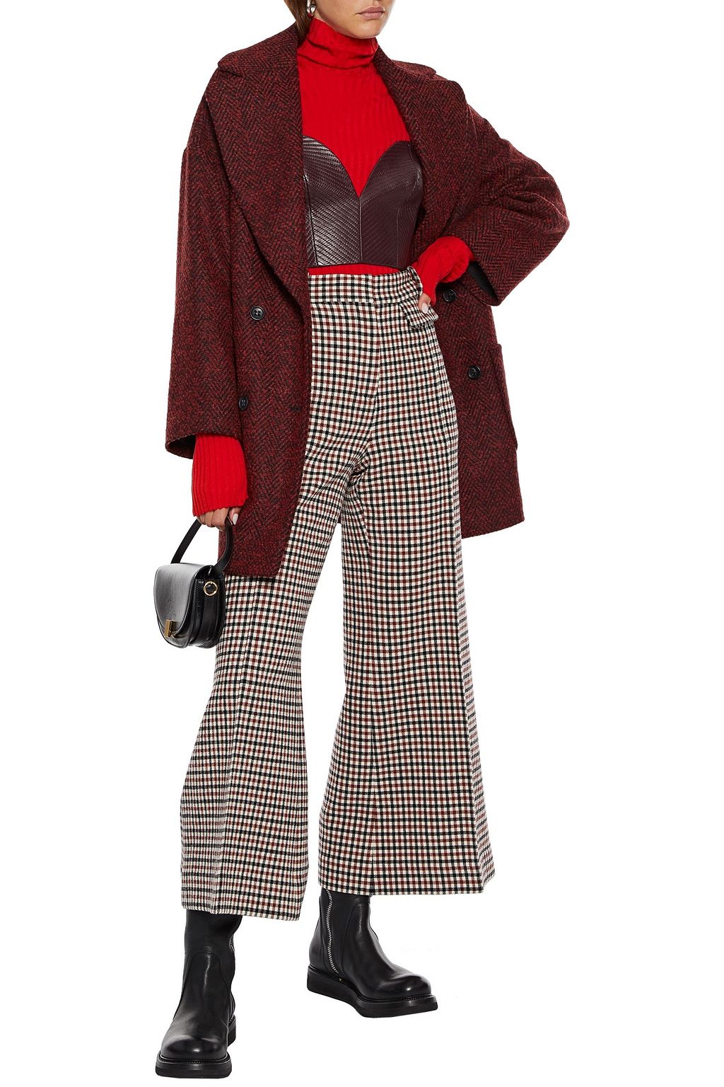 REDVALENTINO Double-breasted tweed coat