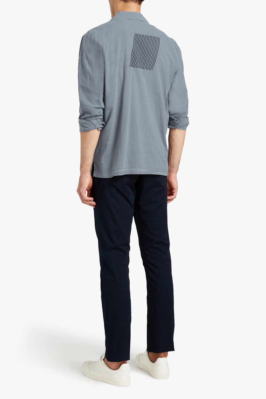 JAMES PERSE Embroidered cotton-poplin shirt