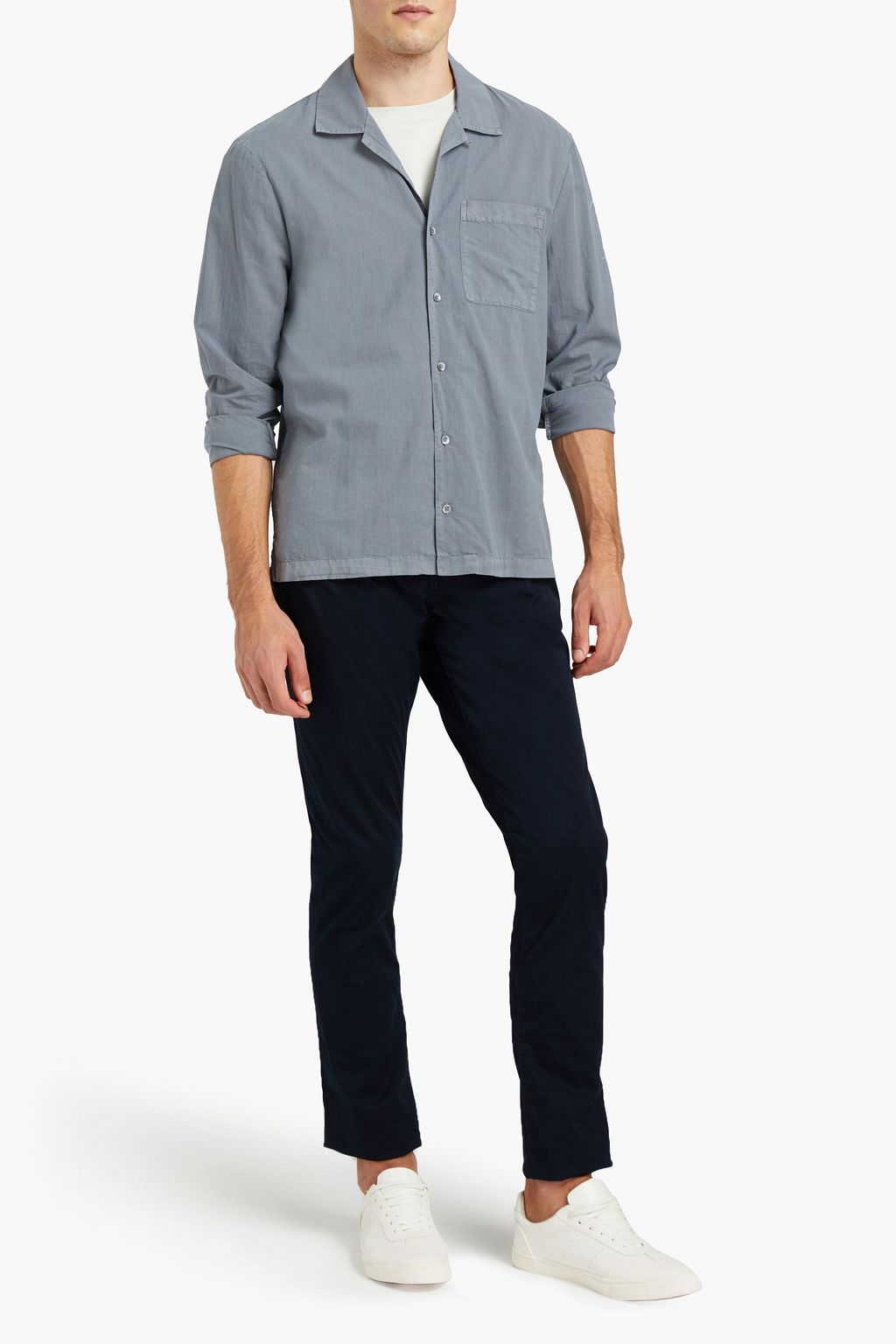 JAMES PERSE Embroidered cotton-poplin shirt