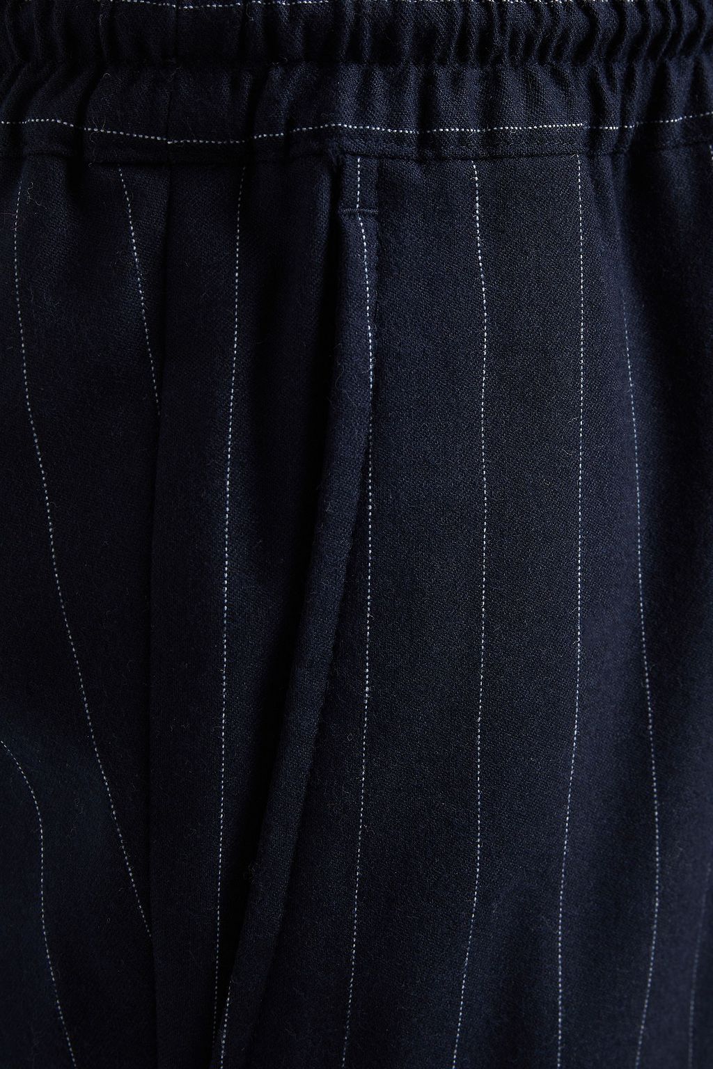 SANDRO Tapered pinstriped stretch-wool twill drawstring pants